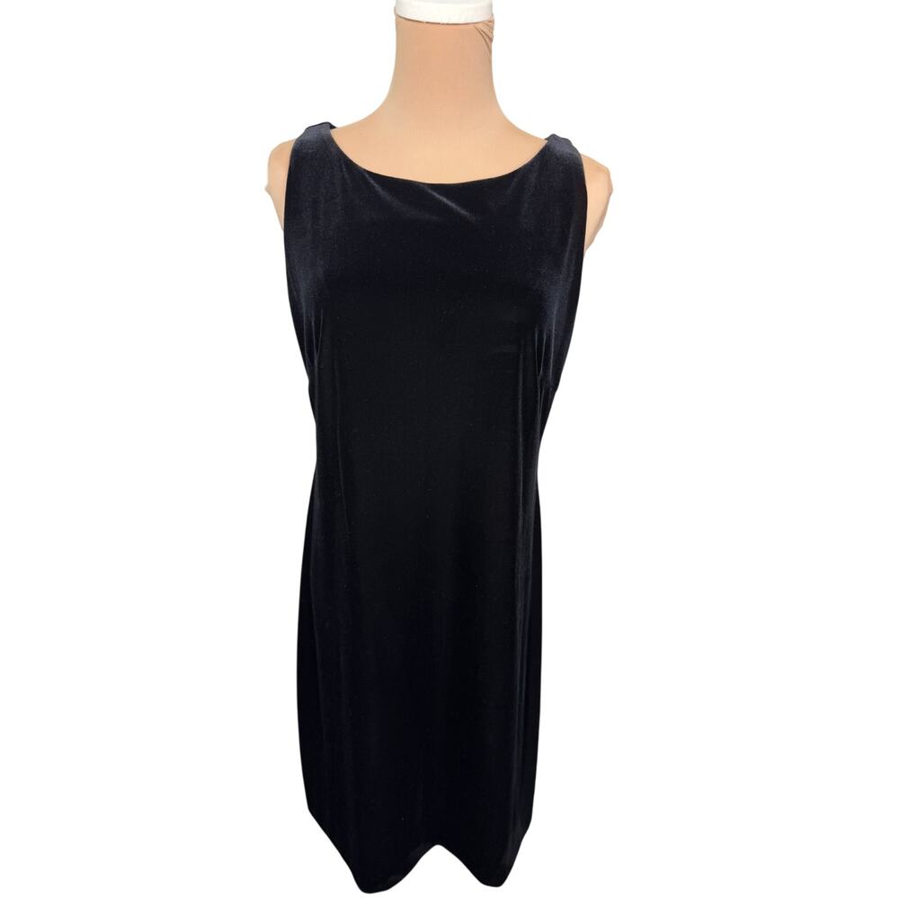 Teddi Evening Black Velvet Sheath Dress Womens 8 Goth Y2K Classic Cocktail Party